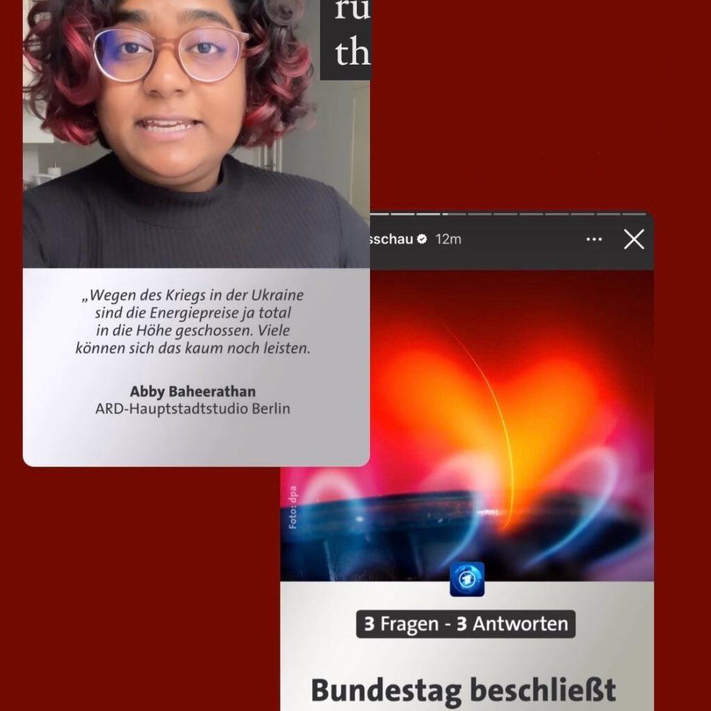 Berichterstattung für die Tagesschau